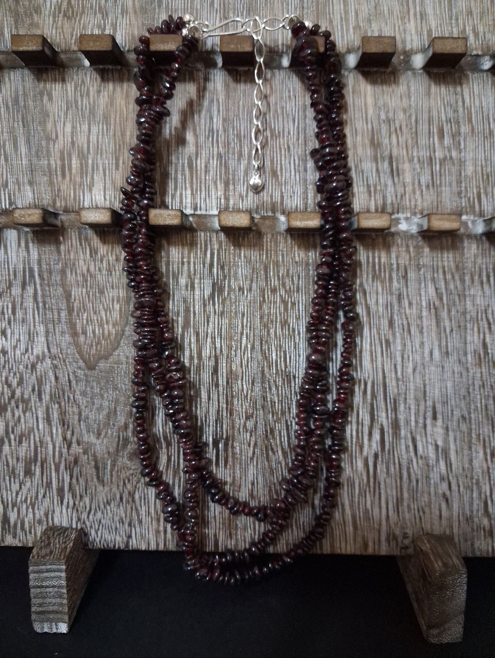 Jay King Mine Finds Garnet Double Strand Gemstone Bead Necklace
